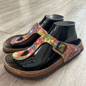 Birkenstock Papillio Leather Floral Thong  Sandals Size EUR 38